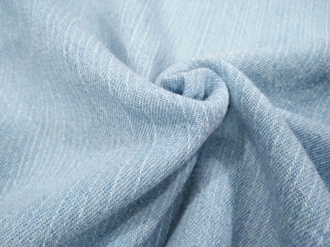 Customized Textile Plain Dyed Cotton Woven Twill Denim Fabrics for Men Pants